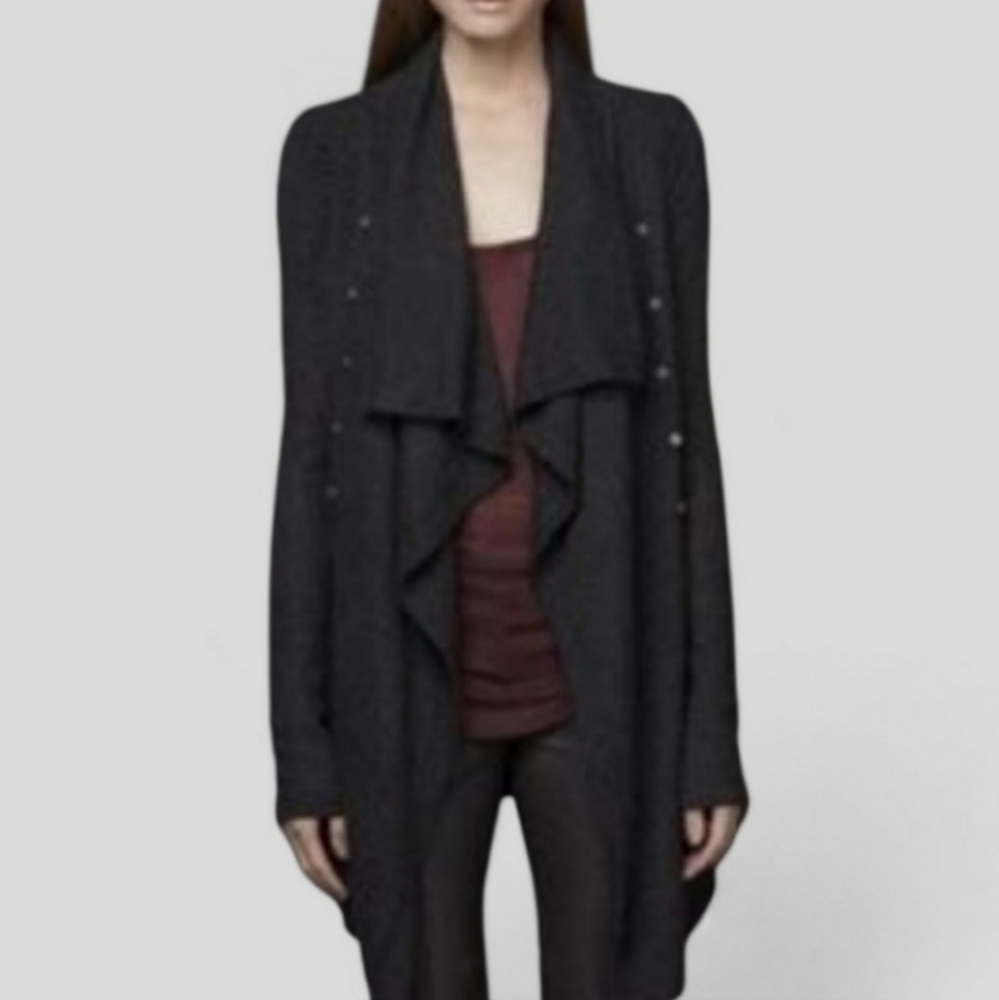 SKULL CASHMERE CLOVE DRAPE CASHMERE CARDIGAN